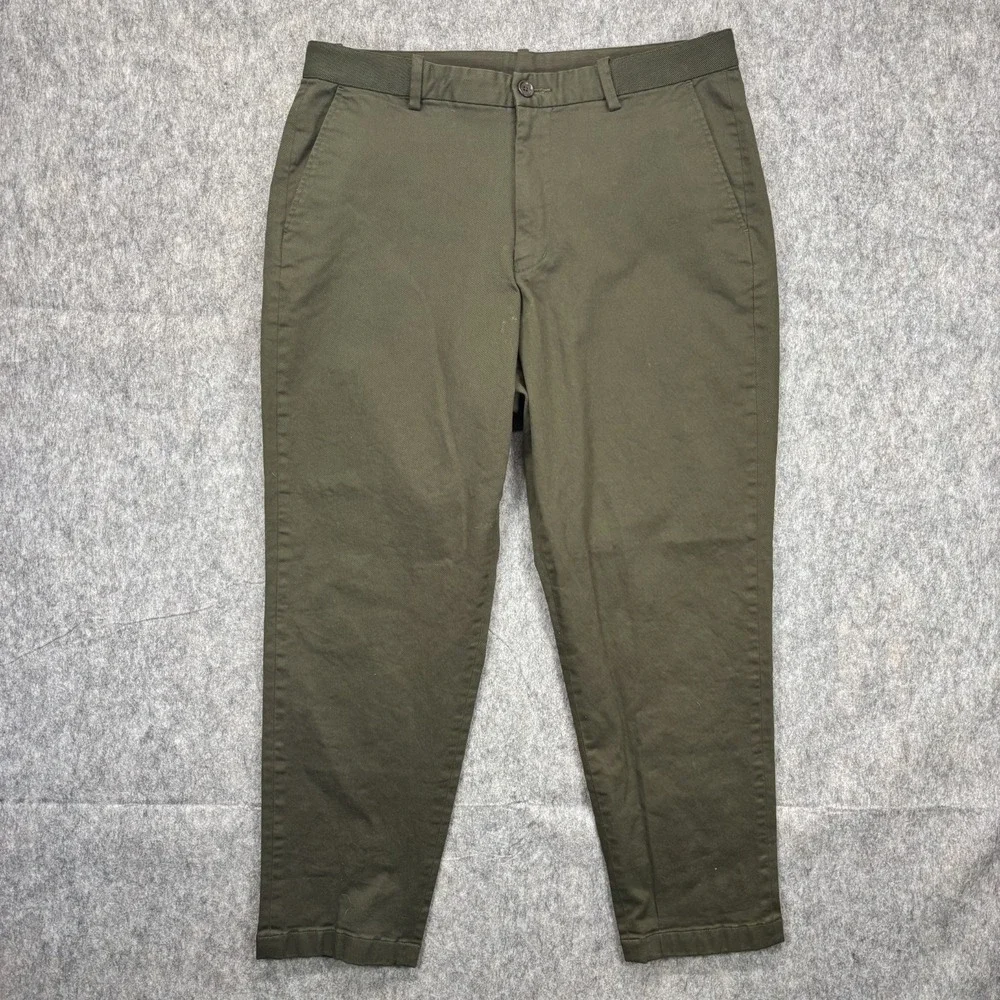 UNIQLO Trouser Pants Men's‎ Large Green Stretch Drawstring Baggy